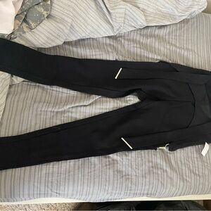 Chic Black Trousers with White Accents